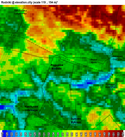 Rodniki elevation map