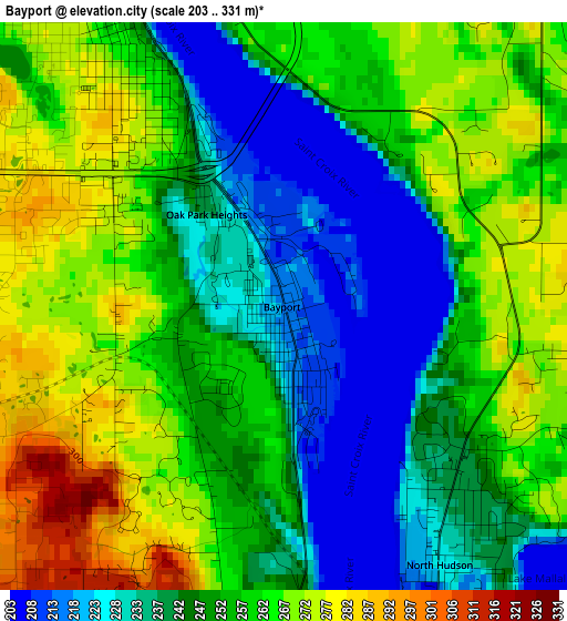 Bayport elevation map