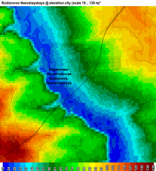 Rodionovo-Nesvetayskaya elevation map