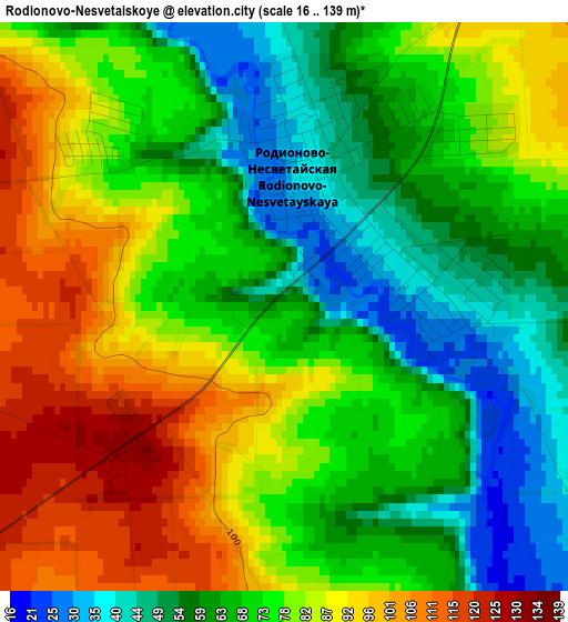 Rodionovo-Nesvetaiskoye elevation map