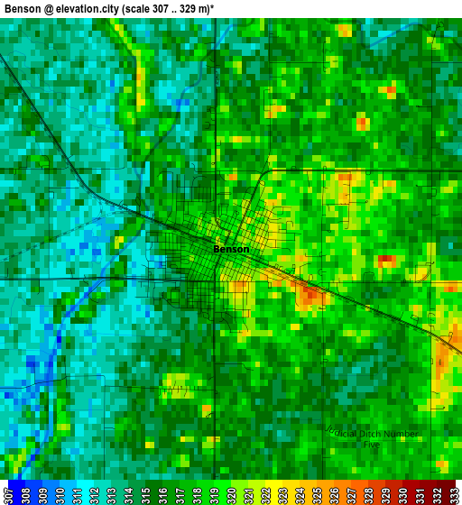 Benson elevation map