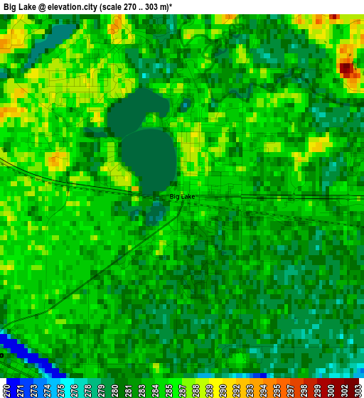 Big Lake elevation map