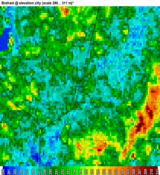 Braham elevation map