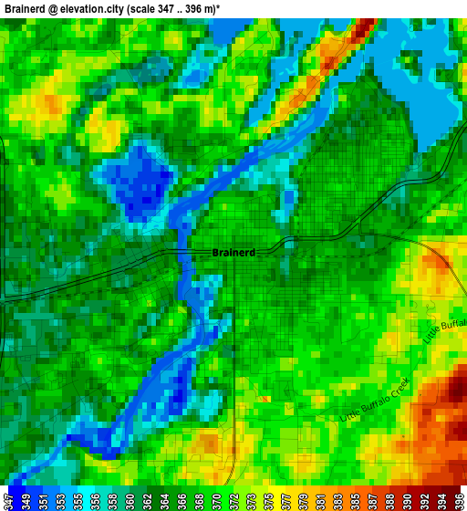 Brainerd elevation map