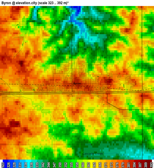 Byron elevation map