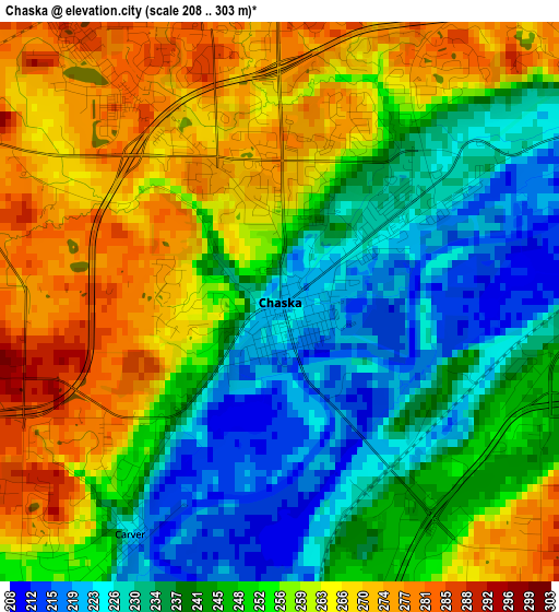 Chaska elevation map