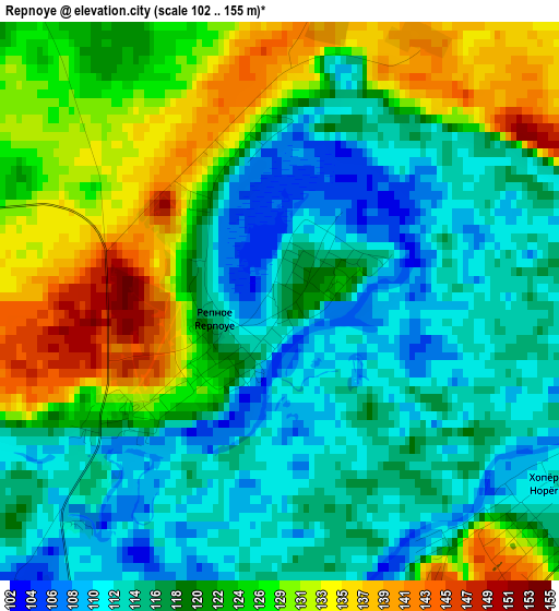 Repnoye elevation map