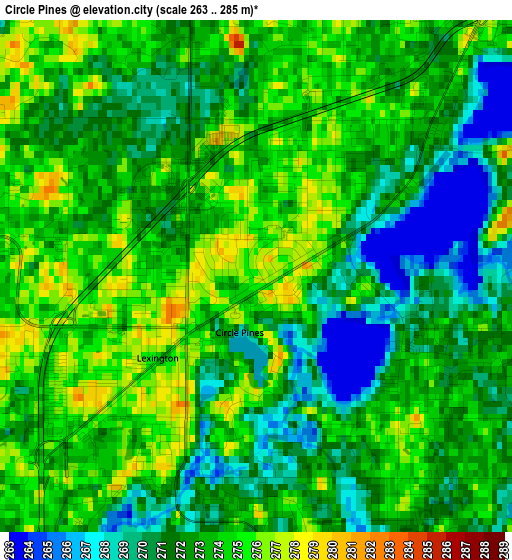 Circle Pines elevation map