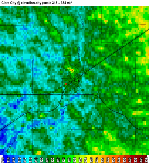 Clara City elevation map