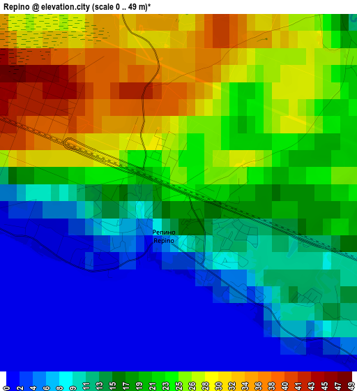 Repino elevation map