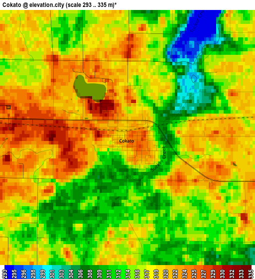 Cokato elevation map