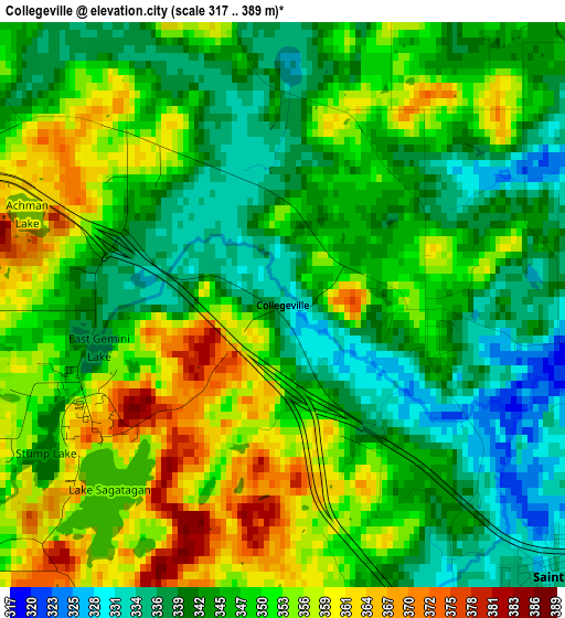 Collegeville elevation map