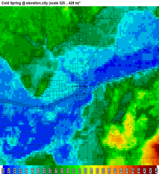 Cold Spring elevation map