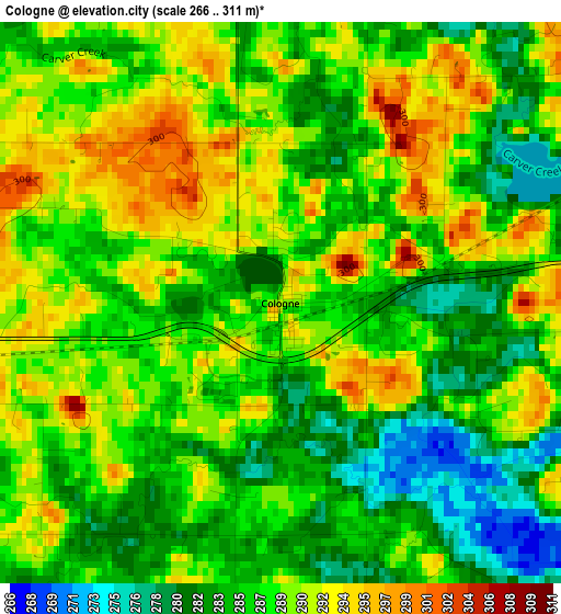 Cologne elevation map