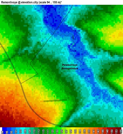 Remontnoye elevation map