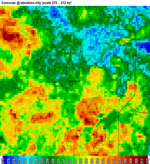 Corcoran elevation map