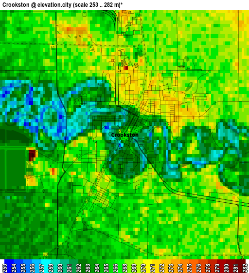 Crookston elevation map