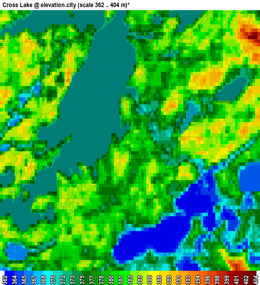 Cross Lake elevation map