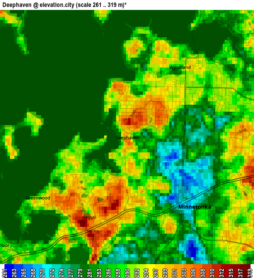 Deephaven elevation map