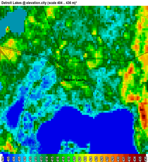 Detroit Lakes elevation map