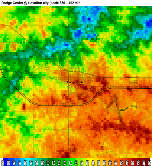 Dodge Center elevation map