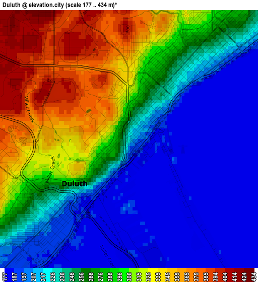 Duluth elevation map