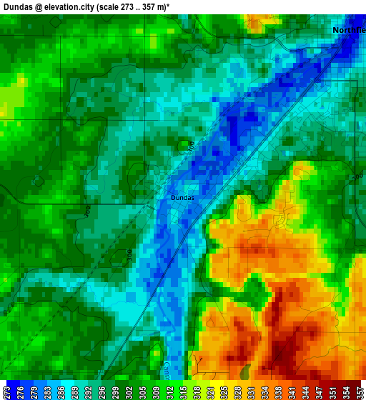 Dundas elevation map