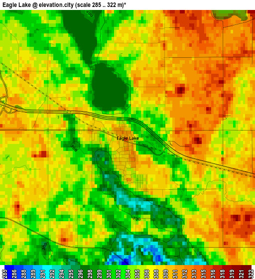 Eagle Lake elevation map