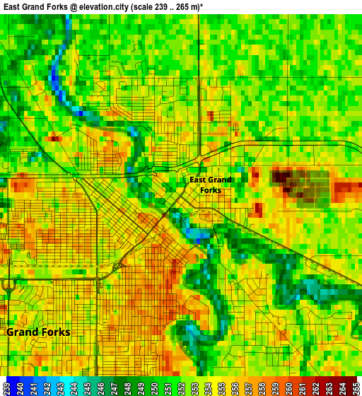 East Grand Forks elevation map