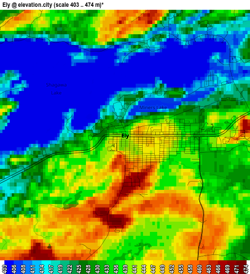 Ely elevation map