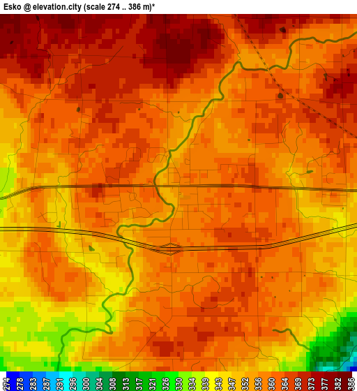 Esko elevation map