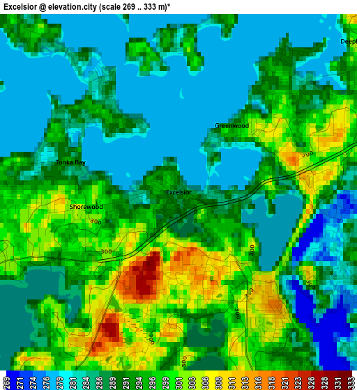 Excelsior elevation map