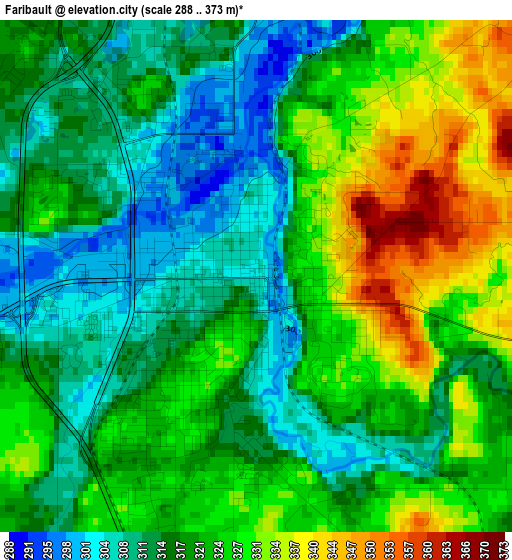 Faribault elevation map