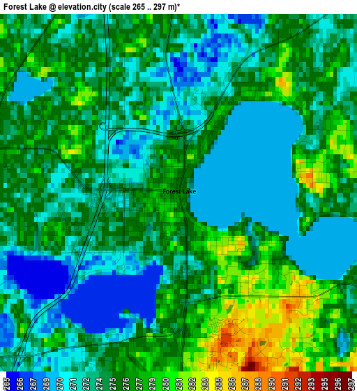 Forest Lake elevation map