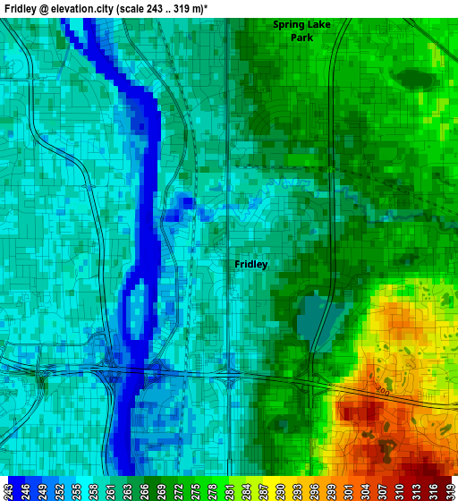 Fridley elevation map