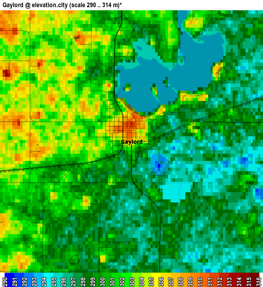 Gaylord elevation map