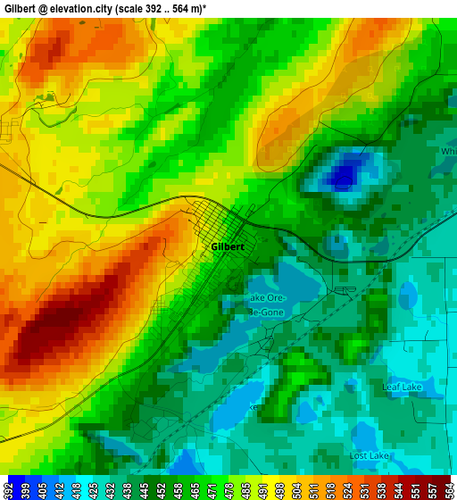 Gilbert elevation map