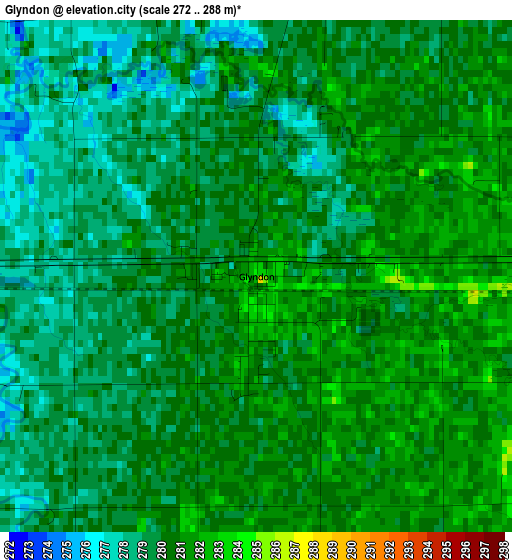 Glyndon elevation map