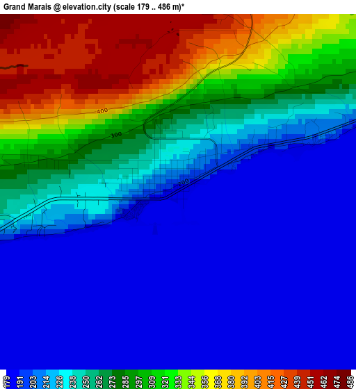 Grand Marais elevation map