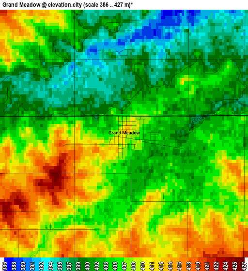 Grand Meadow elevation map