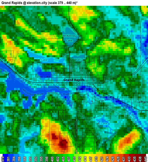 Grand Rapids elevation map