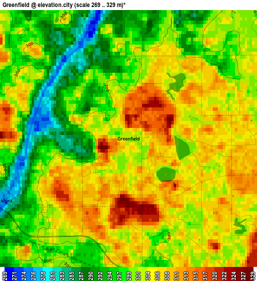 Greenfield elevation map