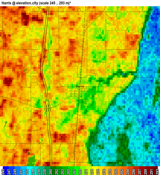 Harris elevation map