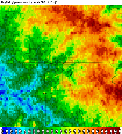 Hayfield elevation map