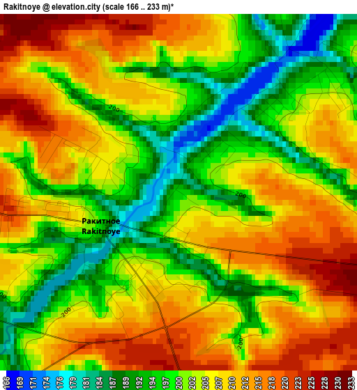 Rakitnoye elevation map