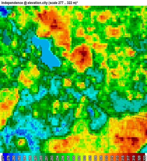 Independence elevation map