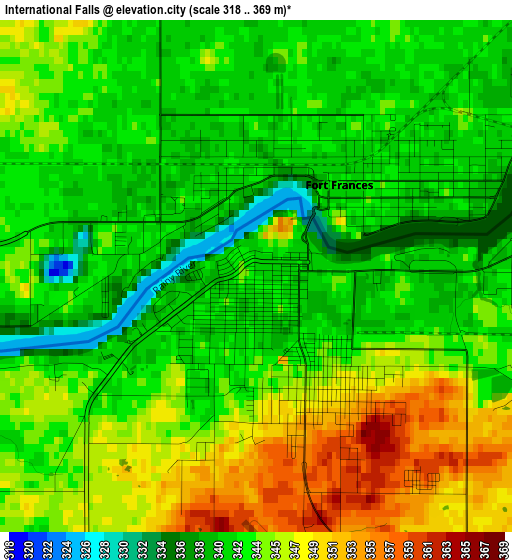 International Falls elevation map