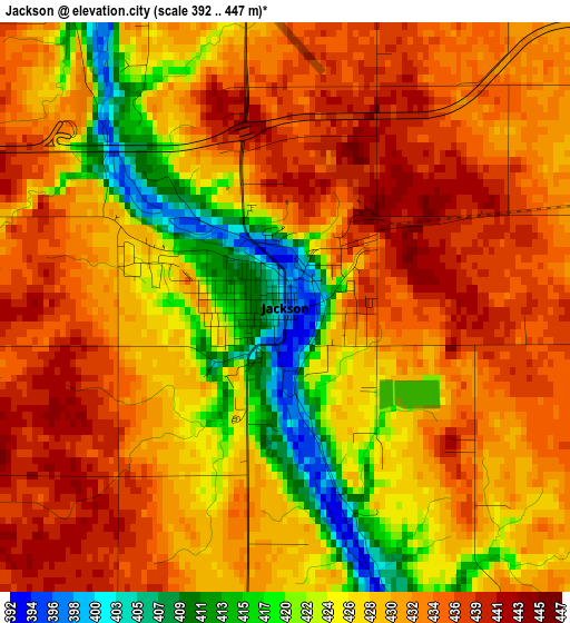 Jackson elevation map