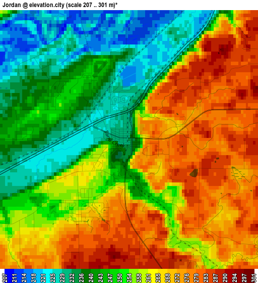 Jordan elevation map