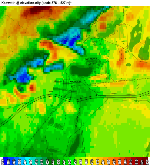 Keewatin elevation map